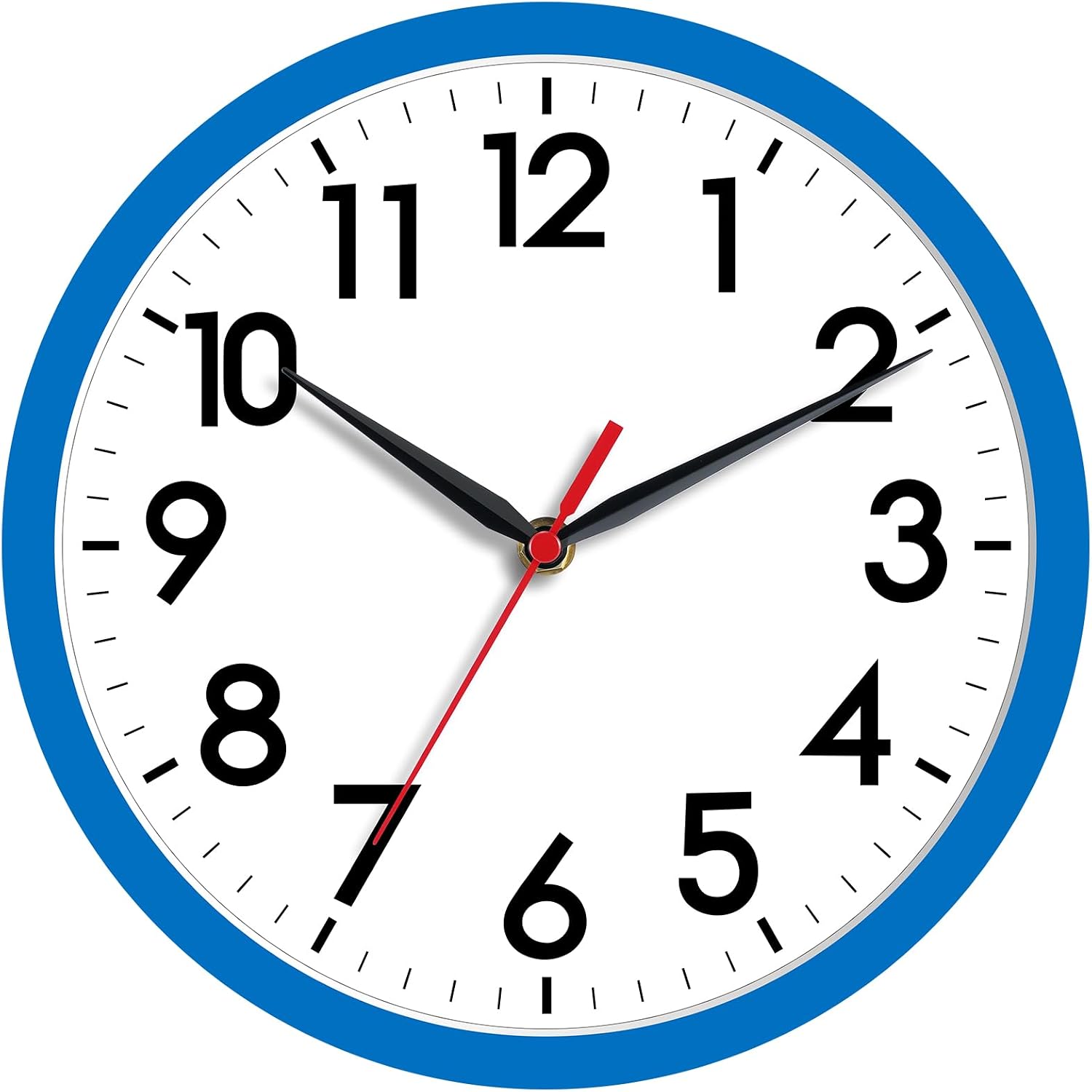 AKCISOT 10 Inch Wall Clock, Silent Battery Operated Analog Clock, Black |   Classroom |   Kitchen |   Office |   Easy to Read Numbers |   Garage