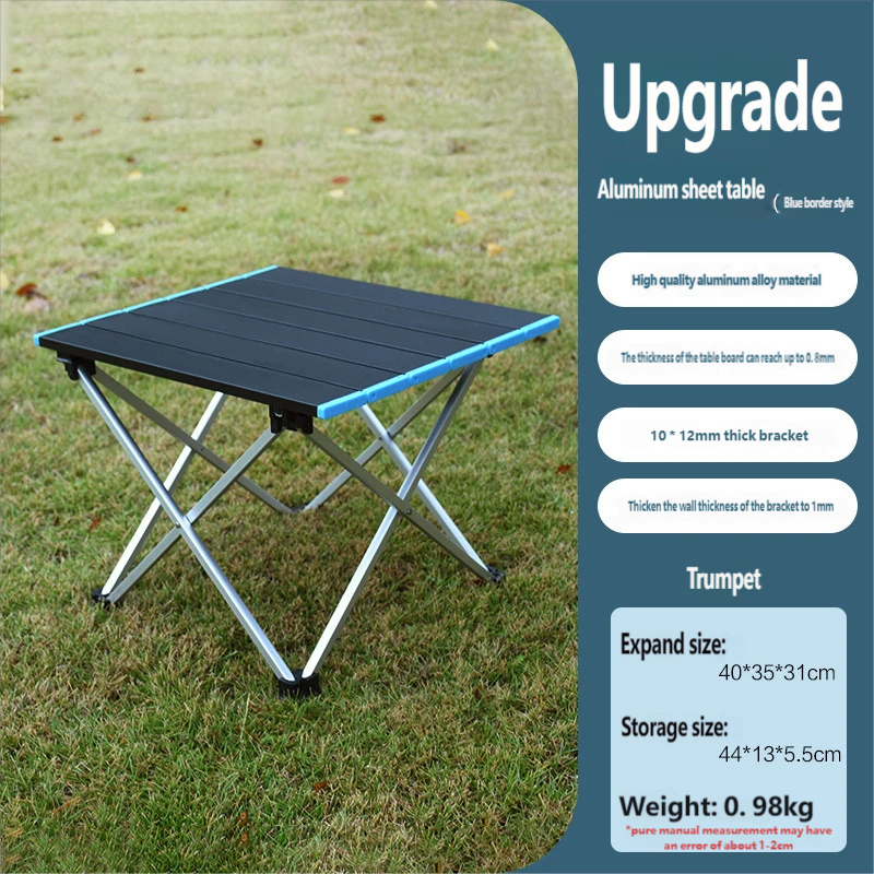 Luxury Ultra-light Aluminum Alloy Folding Portable Table Outdoor Camping Picnic Roll-Up Portable Thickened Small Table