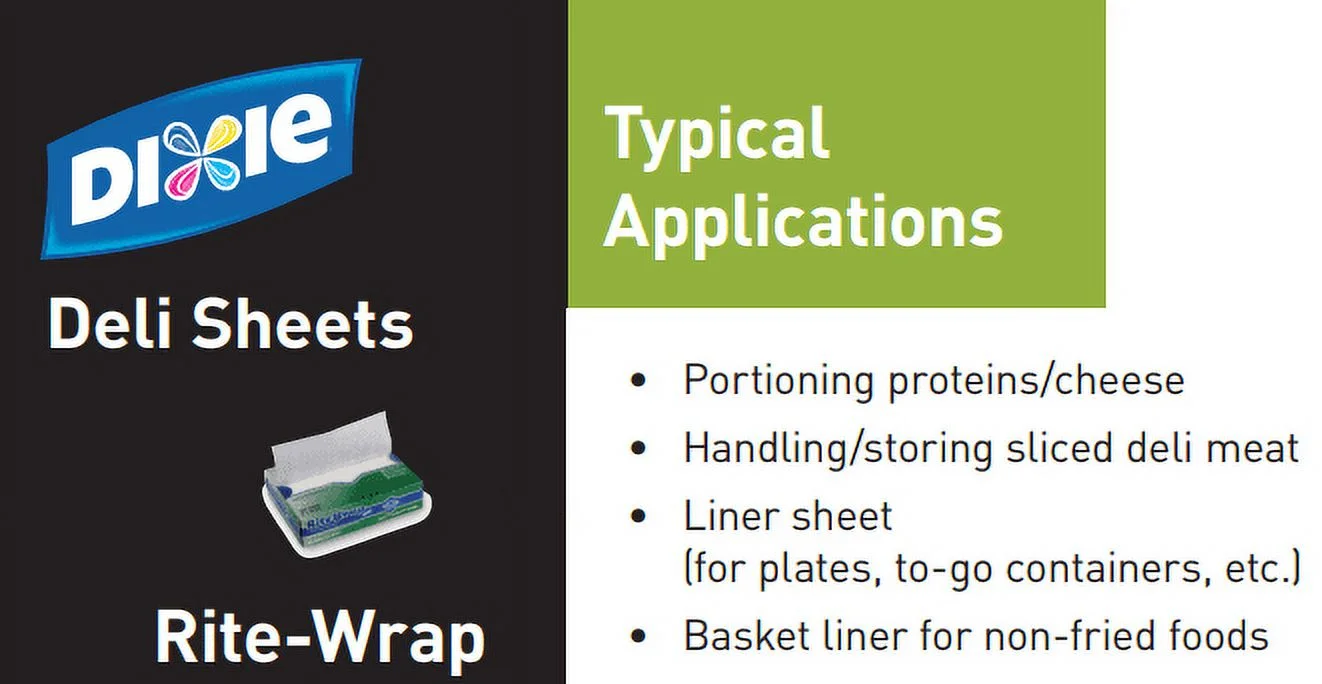 Dixie Rite-Wrap Dry Wax Deli Paper, RW126, 6,000 Sheets per Case