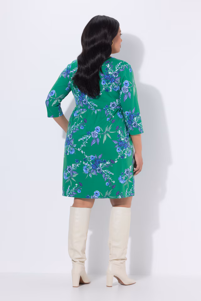 Bouquet Print Jersey Pocket Dress
