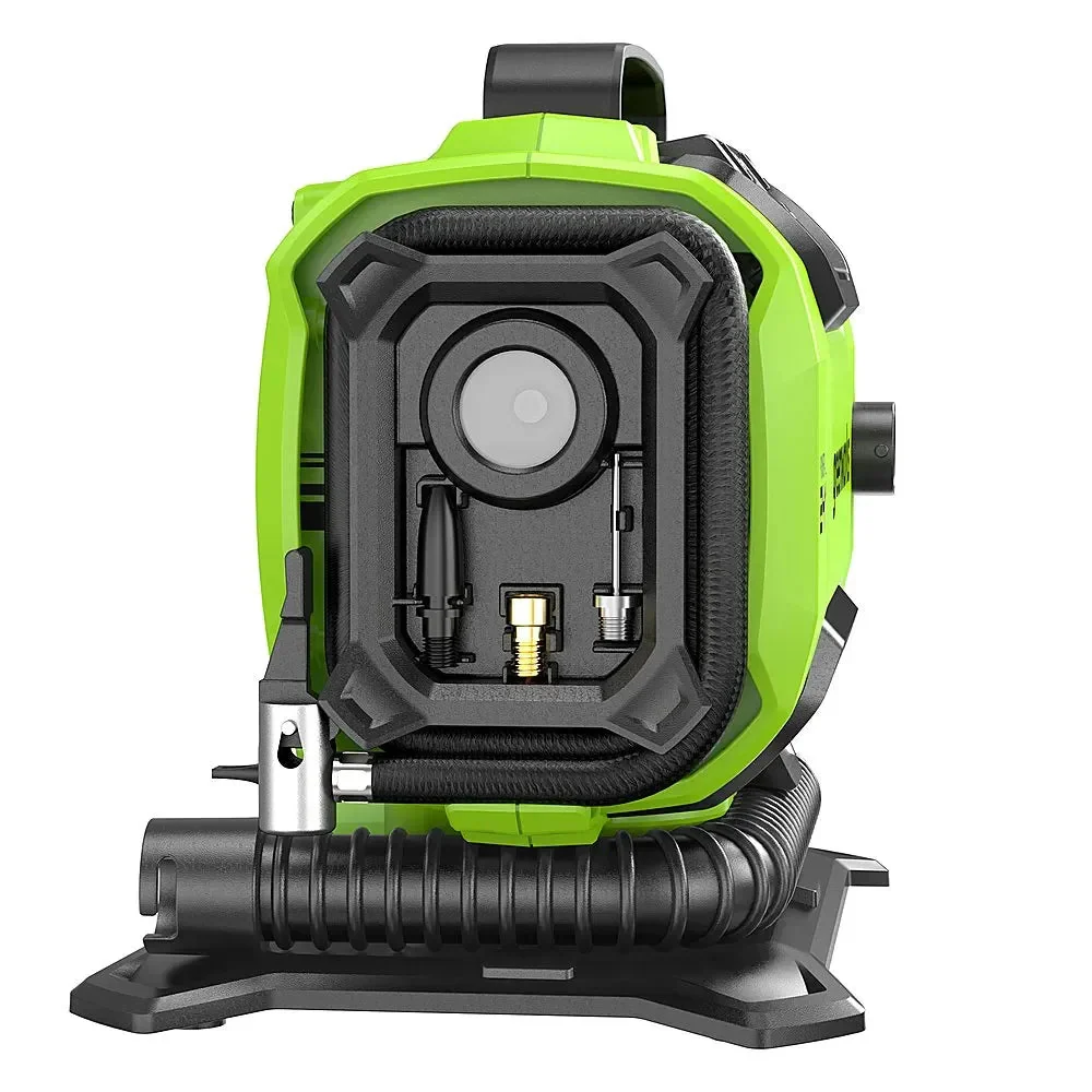 24 Volt Battery Powered 160-PSI Inflator with 2.0 ah Usb-c Battery & Charger - Green