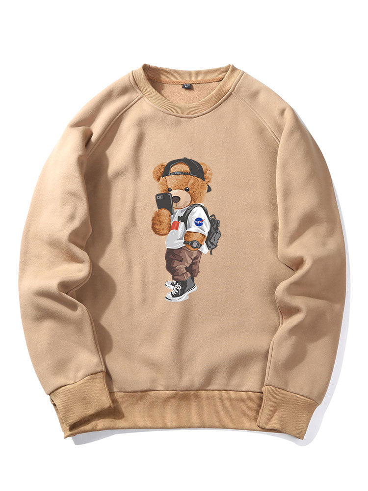 Sweat-shirt à manches raglan imprimé Selfie Bear