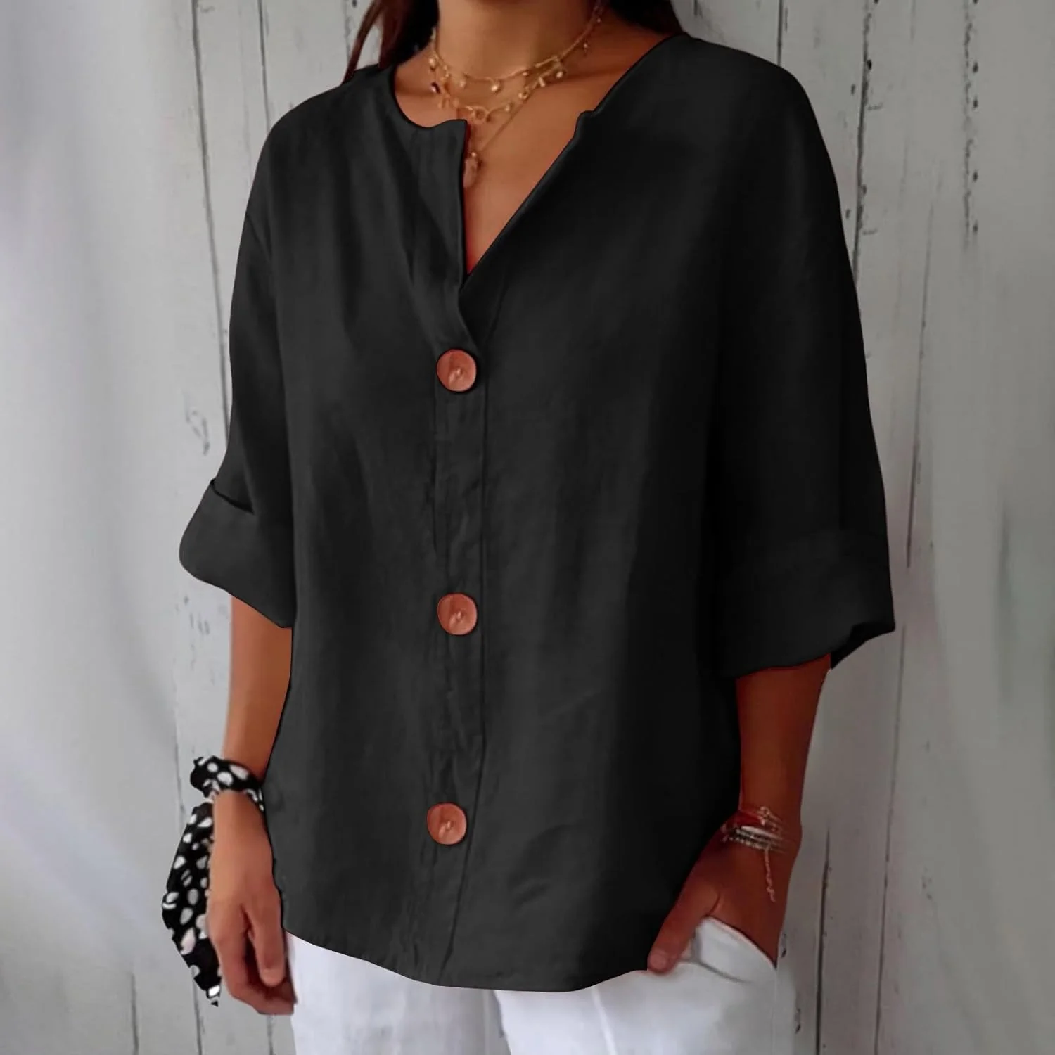 Clara - Blouse en Lin Décontractée