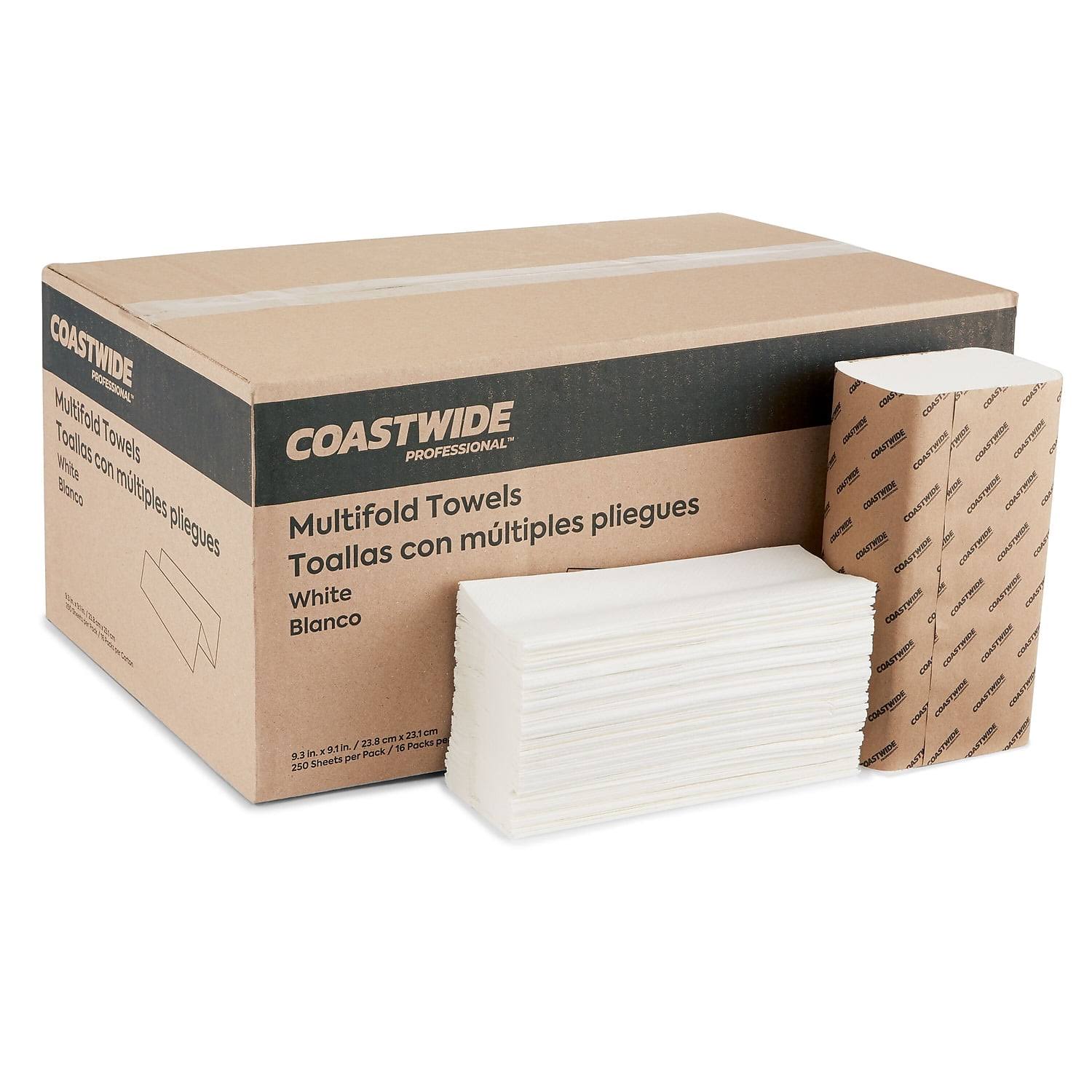 Coastwide Professional Multi-Fold Paper Towels, 9.5 x 9.25, White, 250 Sheets/Pack, 16 Packs/Carton