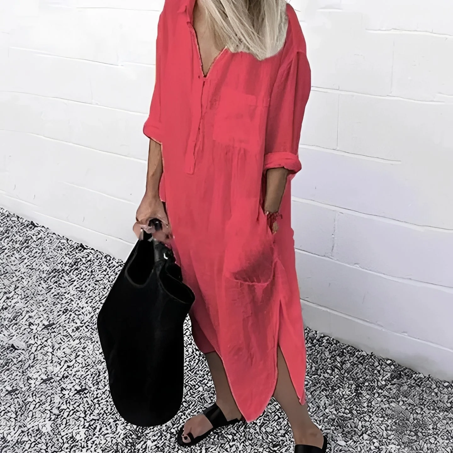 Susan - Robe fendue décontractée et ample