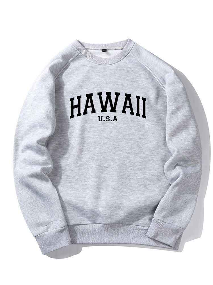 Sweat-shirt à imprimé lettres Hawaï