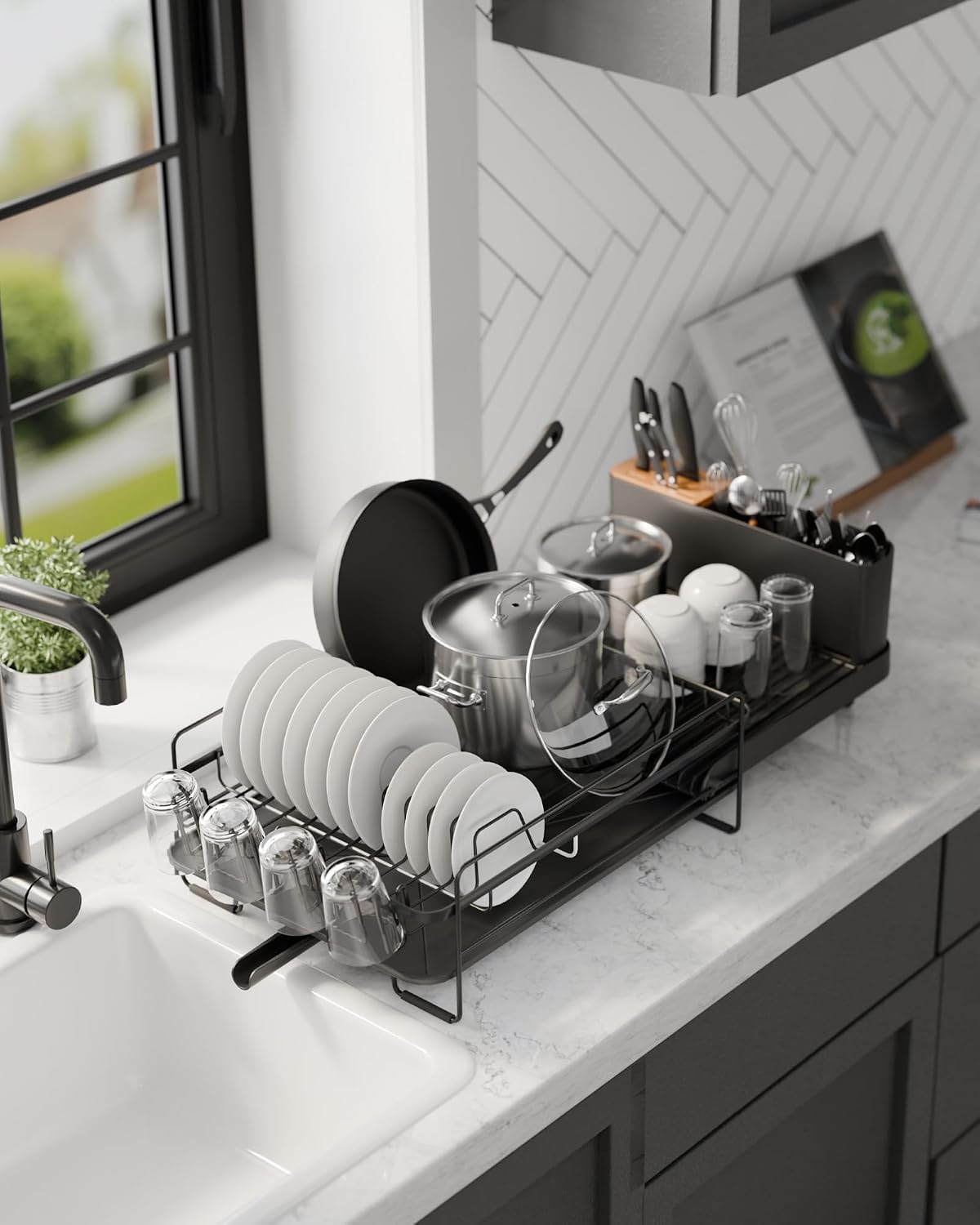 Kitsure Extendable Dish Drying Rack, 19.2