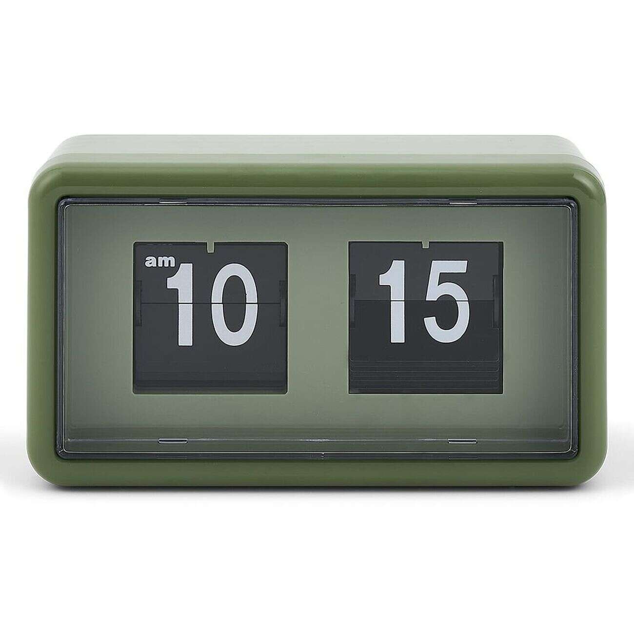 Horloge rétro à rabat automatique plastique vert