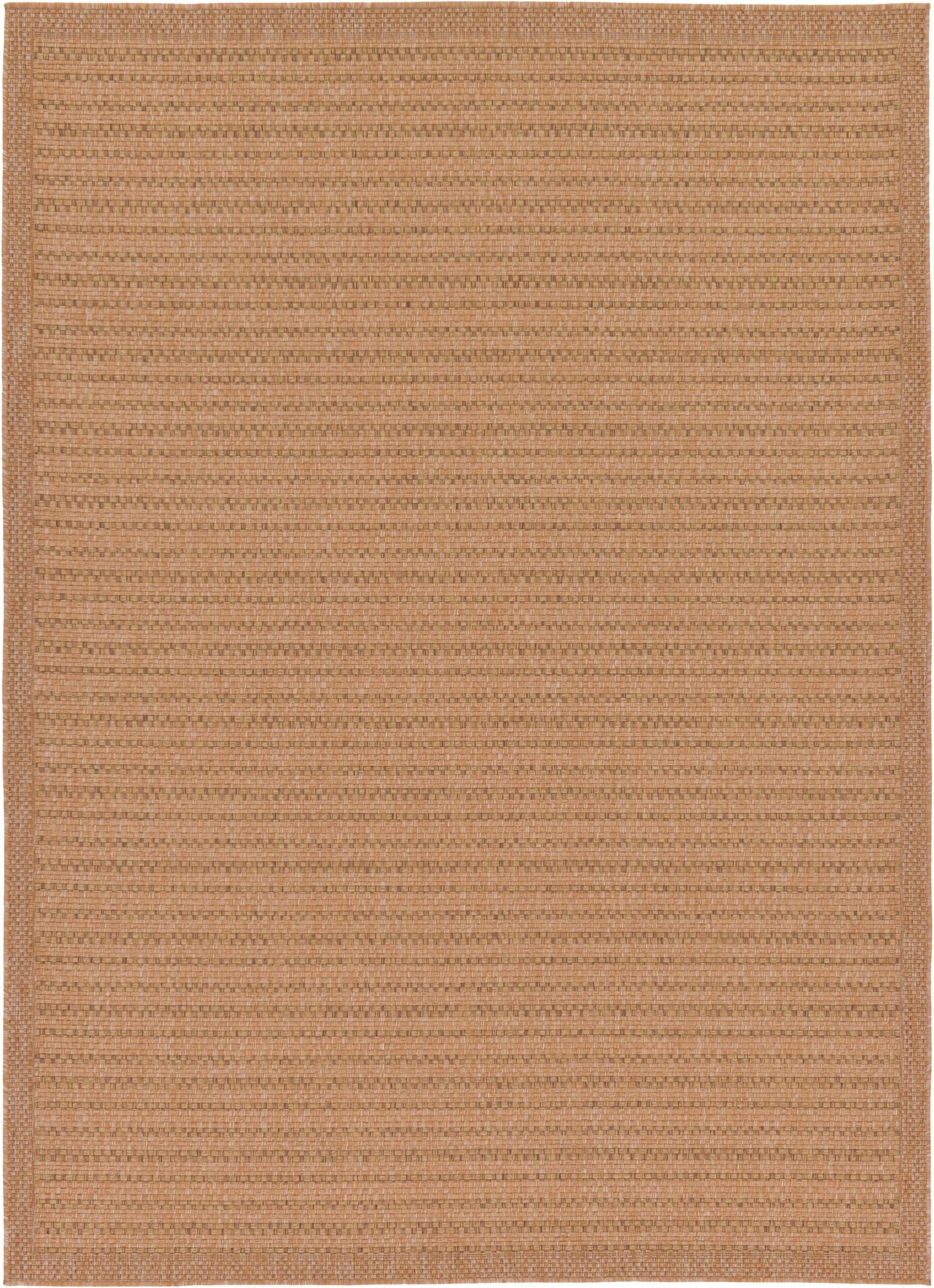 Unique Loom Checkered Outdoor Area Rug - 7' x 10' Light Brown