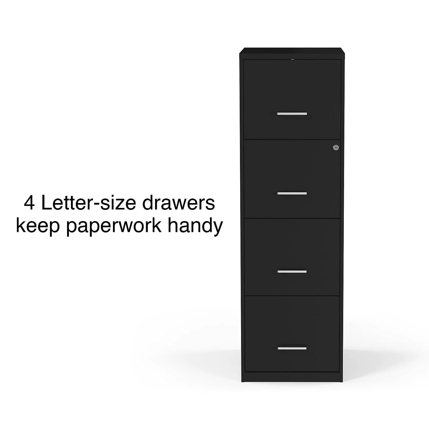 Staples 4 - Drawer Vertical File Cabinet Locking Letter Black 18