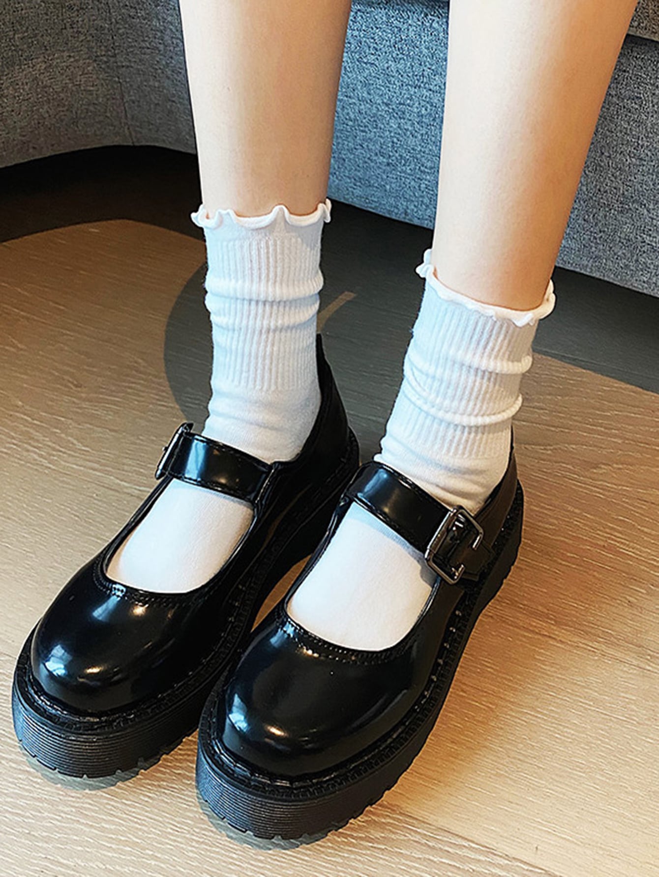Chaussettes montantes unies