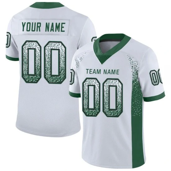 Custom White Grass Green-Black Mesh Drift Fashion Jersey