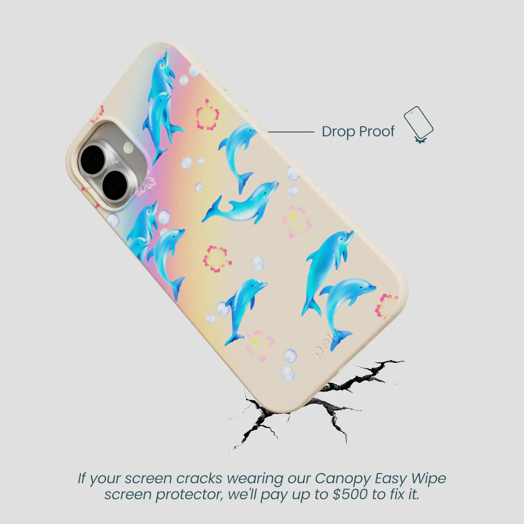 Seashell Dolphin Sunset iPhone 16 Plus Case