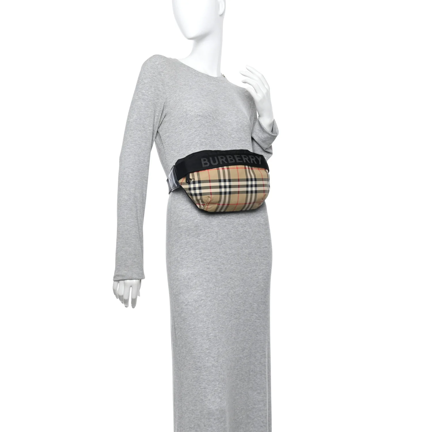 Nylon Vintage Check Sonny Bum Bag Archive Beige Black