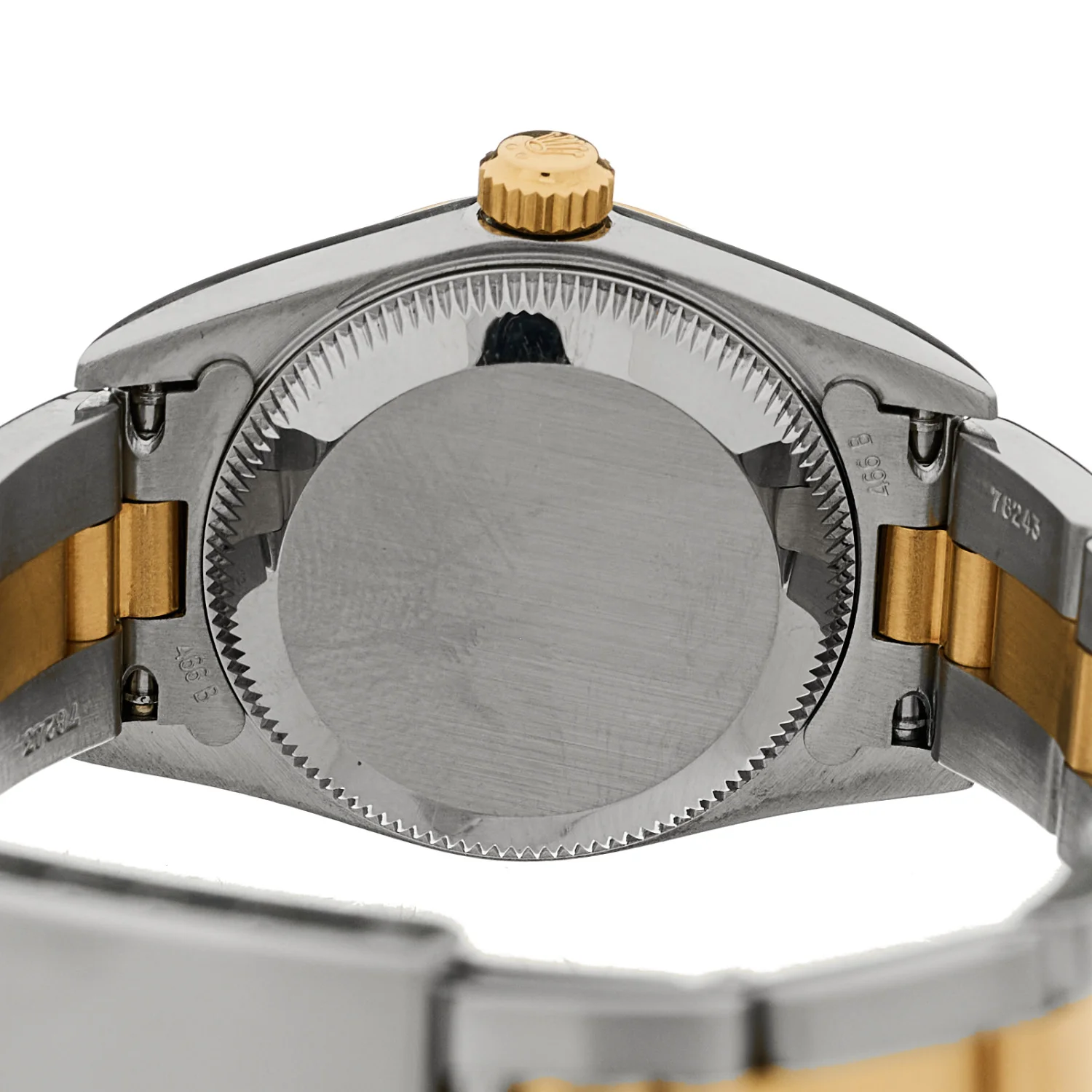 Stainless Steel 18K Yellow Gold 24mm Oyster Perpetual Watch White Roman 76183