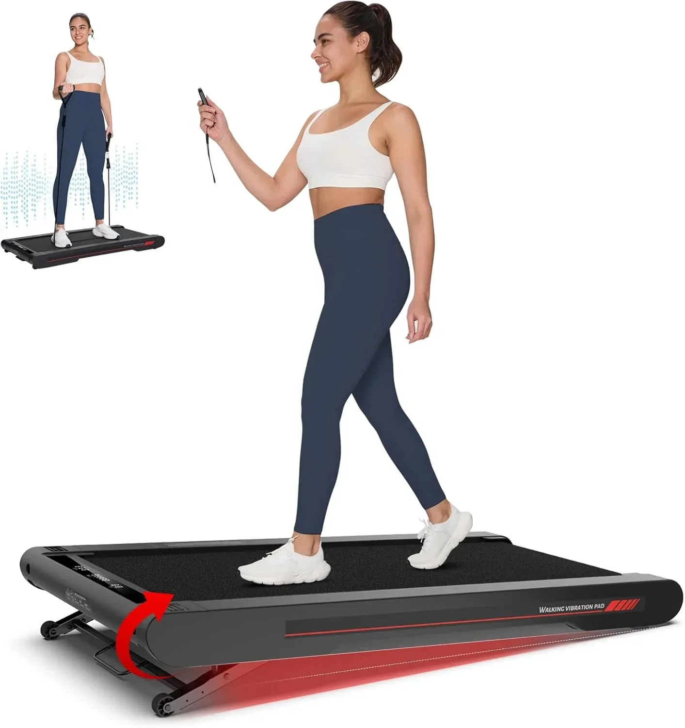 Tapis de marche vibrant Sperax avec application 3 en 1, tapis de marche sous bureau