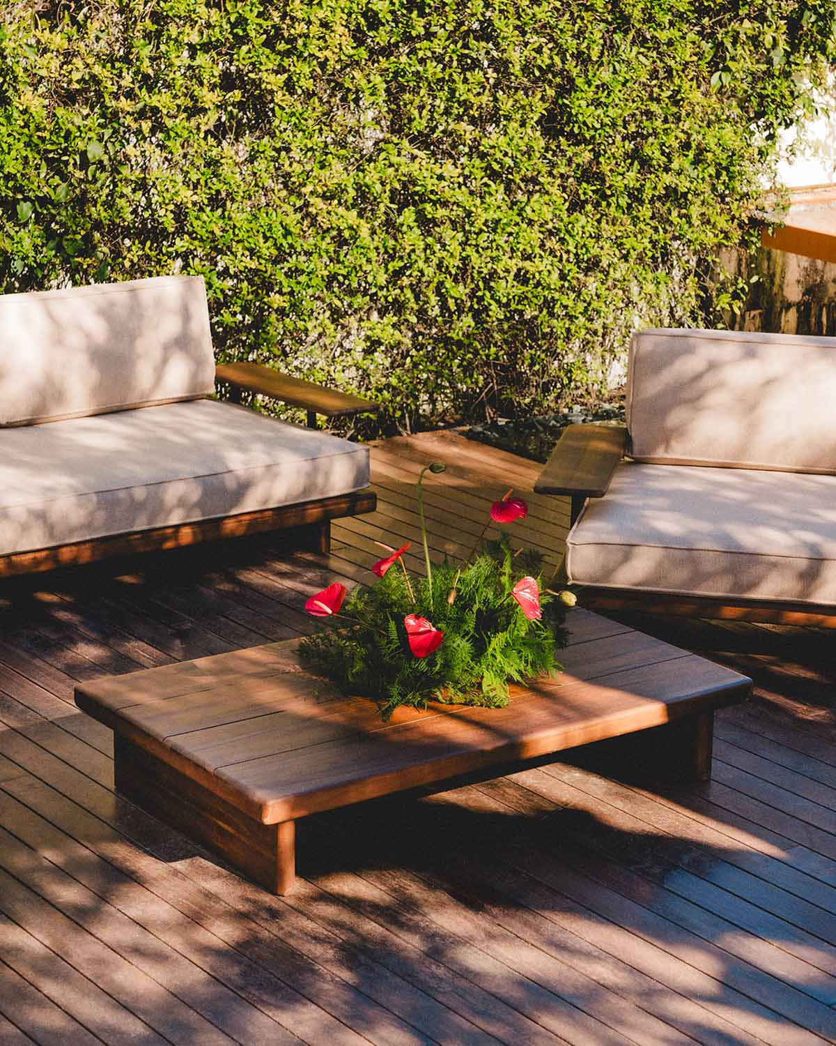 Ayanis - Mesa de Centro de Exterior Rectangular de Madera de Acacia (135x82 cm) Ayanis