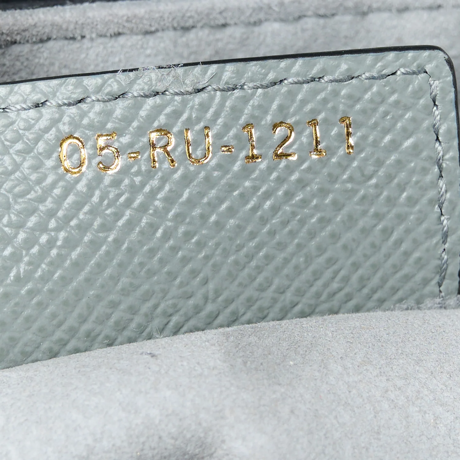 Grained Calfskin Saddle Bag With Strap Stone Grey