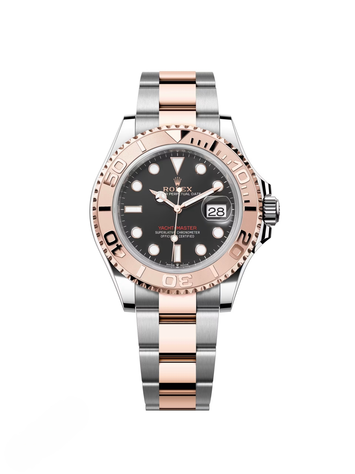 [Super Clone]RLX Steel and Everose Gold Rolesor Yacht-Master 40mm Watch Black Dial (Ref #126621)