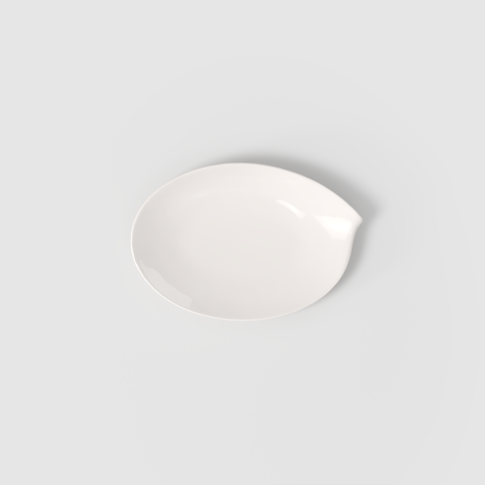 Flow Serving Platter - White, 13.8'' x 9.5'', Premium Porcelain