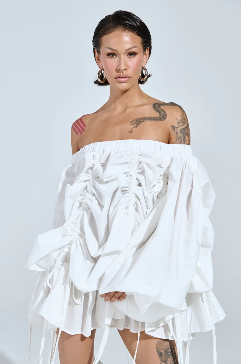FREE AS CAN BE MINI DRESS IN WHITE - Akira Store