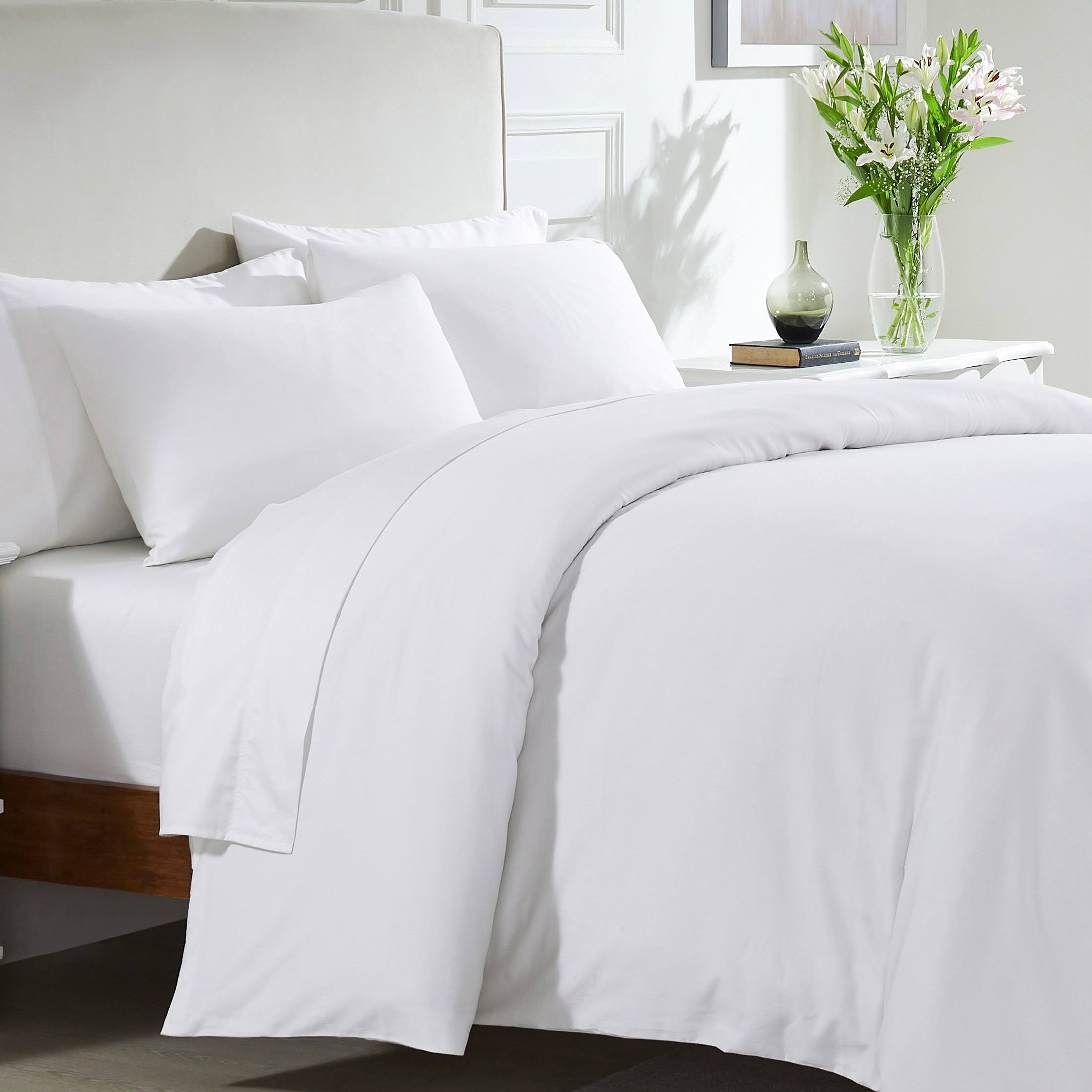 California Design den Oversized King 100% Cotton Duvet Cover Only, Premium 400 Thread Count Soft Sateen Weave Cooling Comforter Cover, Button