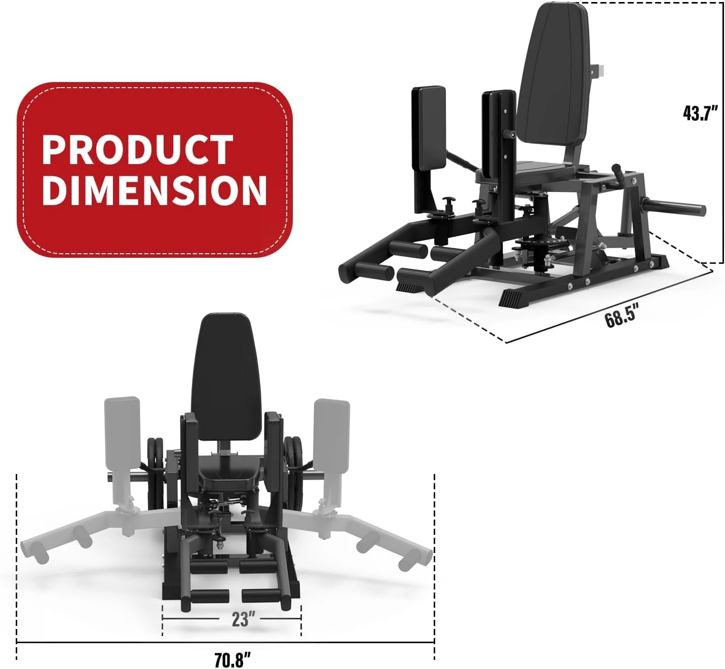 Hip Abductor Machine, Inner and Outer Thigh Machine with 6 Levels Gear System for Home, Black(Black) - Image 6