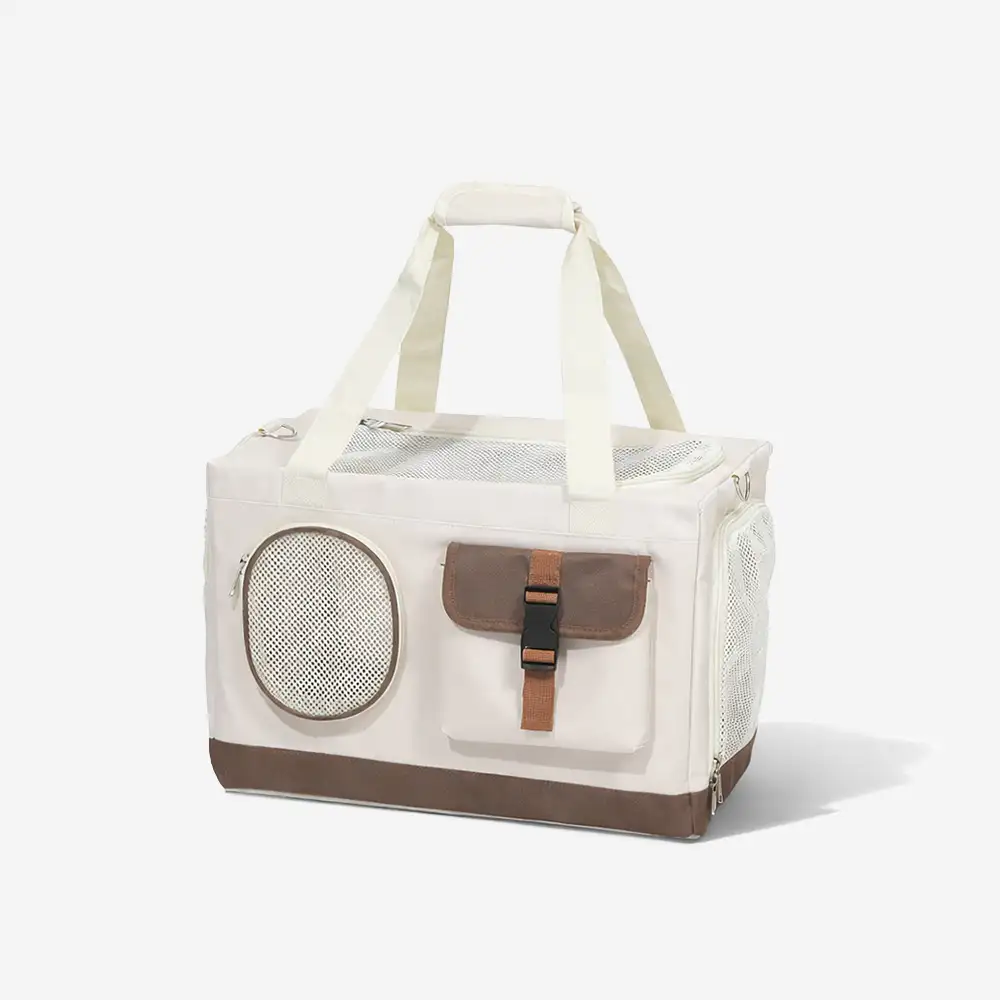 Travel Carrier Double-Layer Foldable Cat Bag with Detachable Trolley