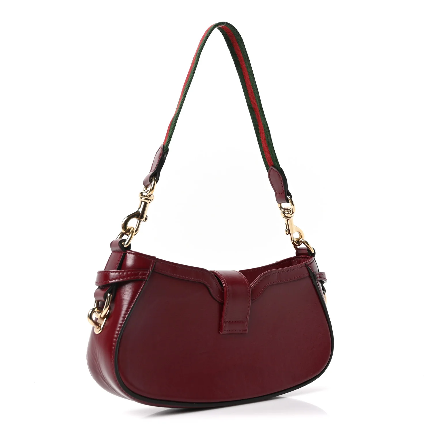 Calfskin Mini Moon Side Shoulder Bag Rosso Ancora