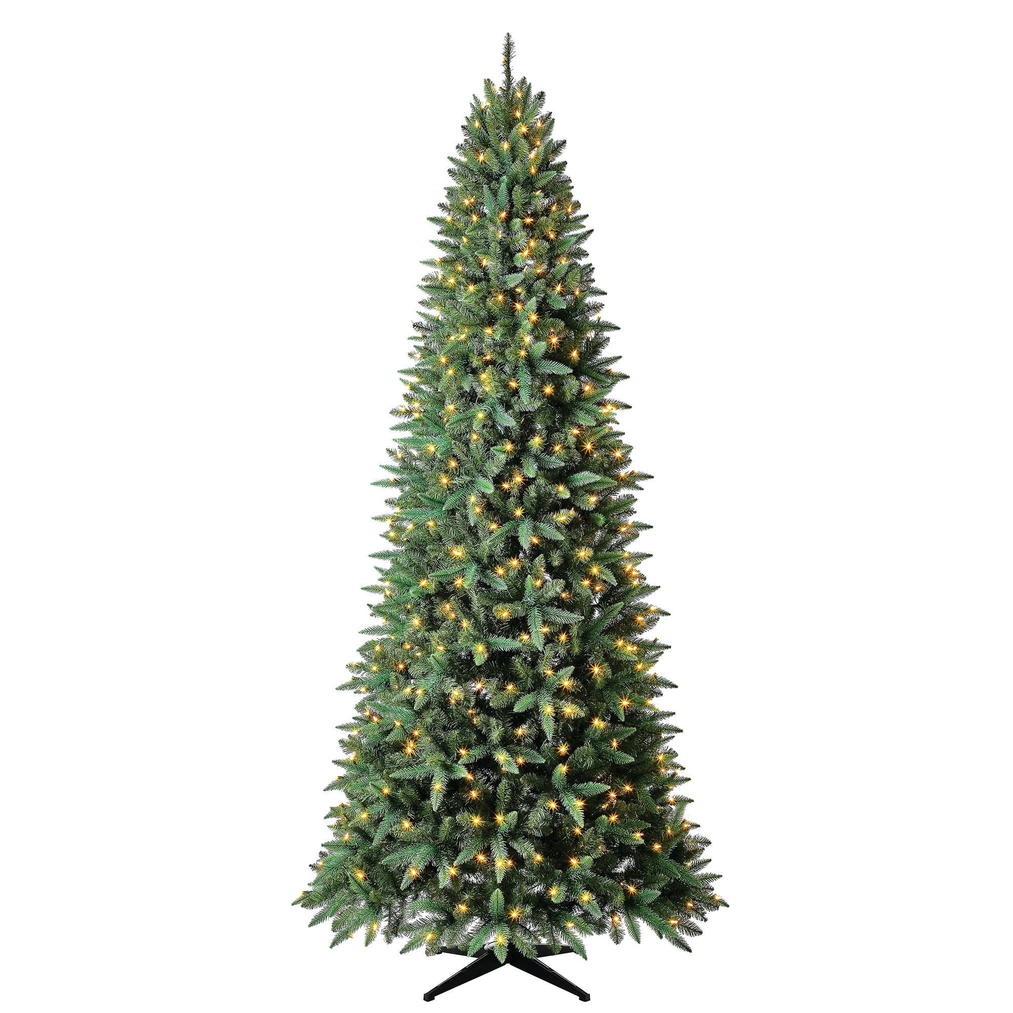 Holiday Time Pre-Lit Williams Slim Pine Quick Set Artificial Christmas Tree 9 Clear LED Lights