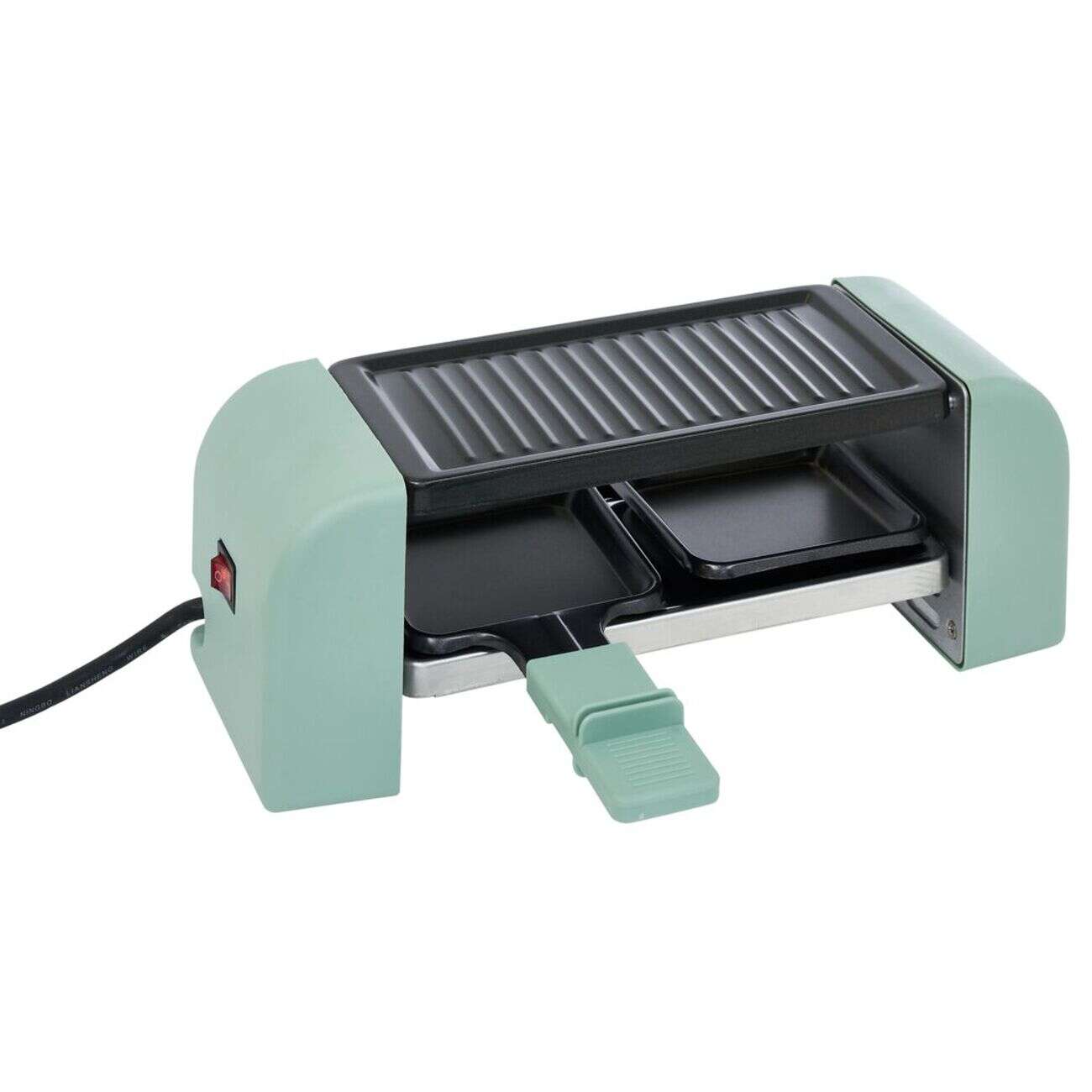 Machine à raclette Duo connectable verte 2 poêlons 450W