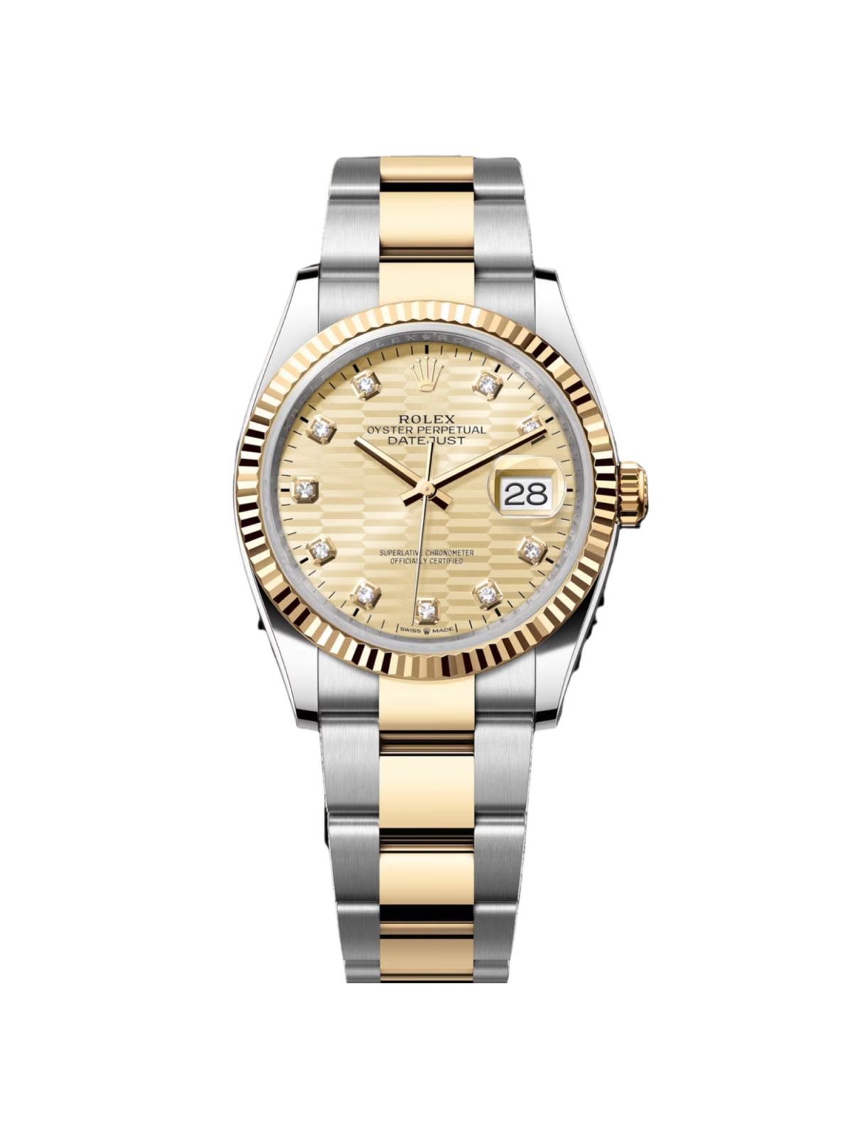 [Super Clone]RLX  Datejust 36mm 126233-0046 Golden Fluted Motif 36mm Dial Oyster Bracelet