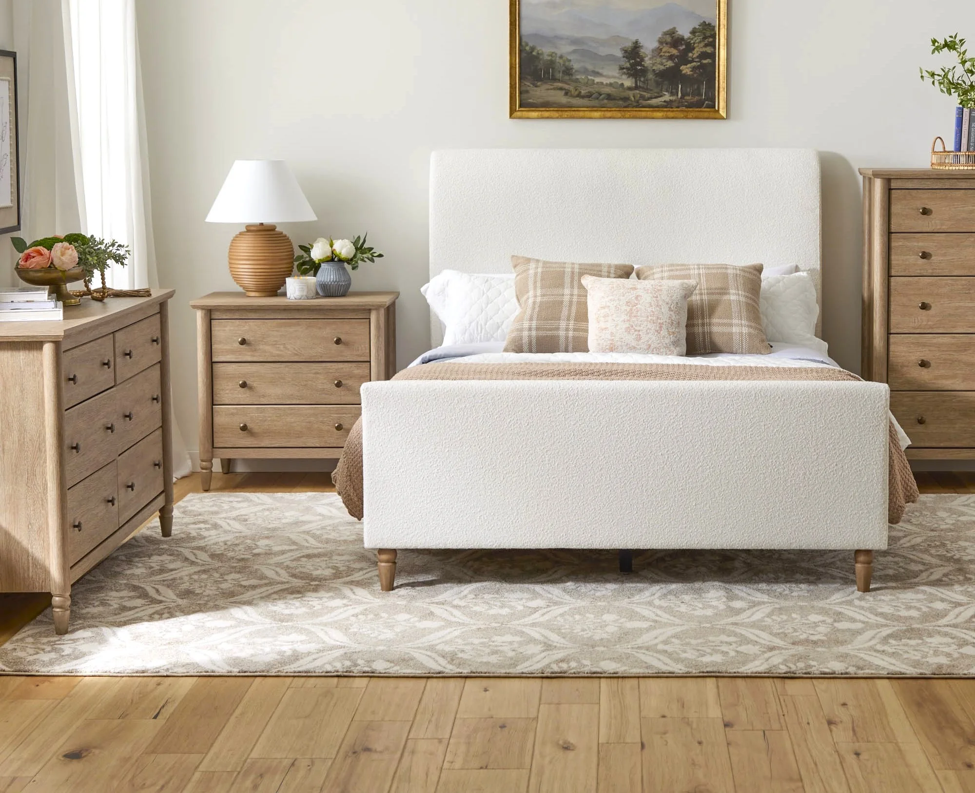 Monroe 3 Drawer Nightstand with USB, Brushed Oak Finish(Single) - Image 9