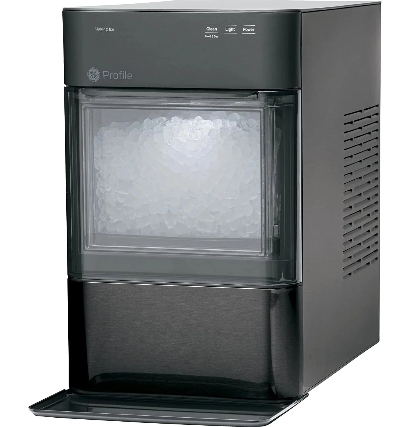 2.0 Countertop Nugget Ice Maker | Ice Machine with Wifi Connectivity | Smart Home Kitchen Essentials | Black Stainless