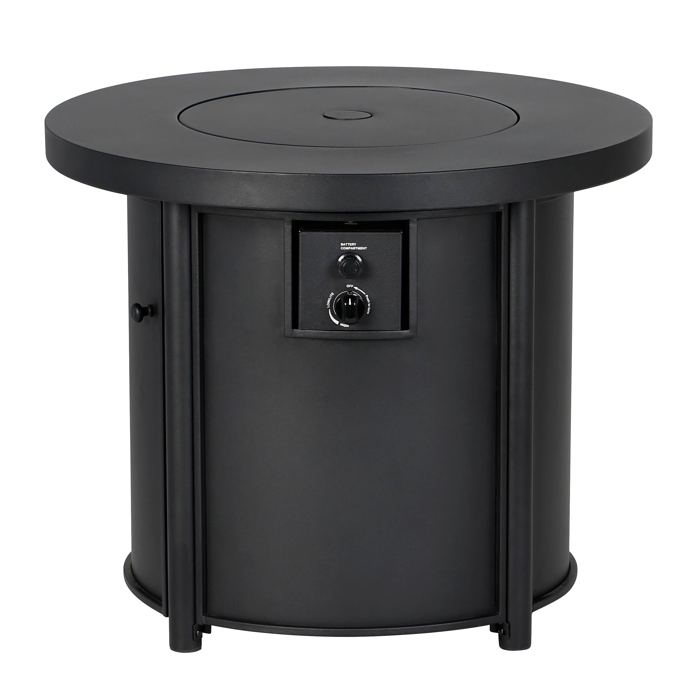 Style Selections 30-in W 50000-BTU Black Steel Propane Gas Fire Pit Table | SRGF21626X