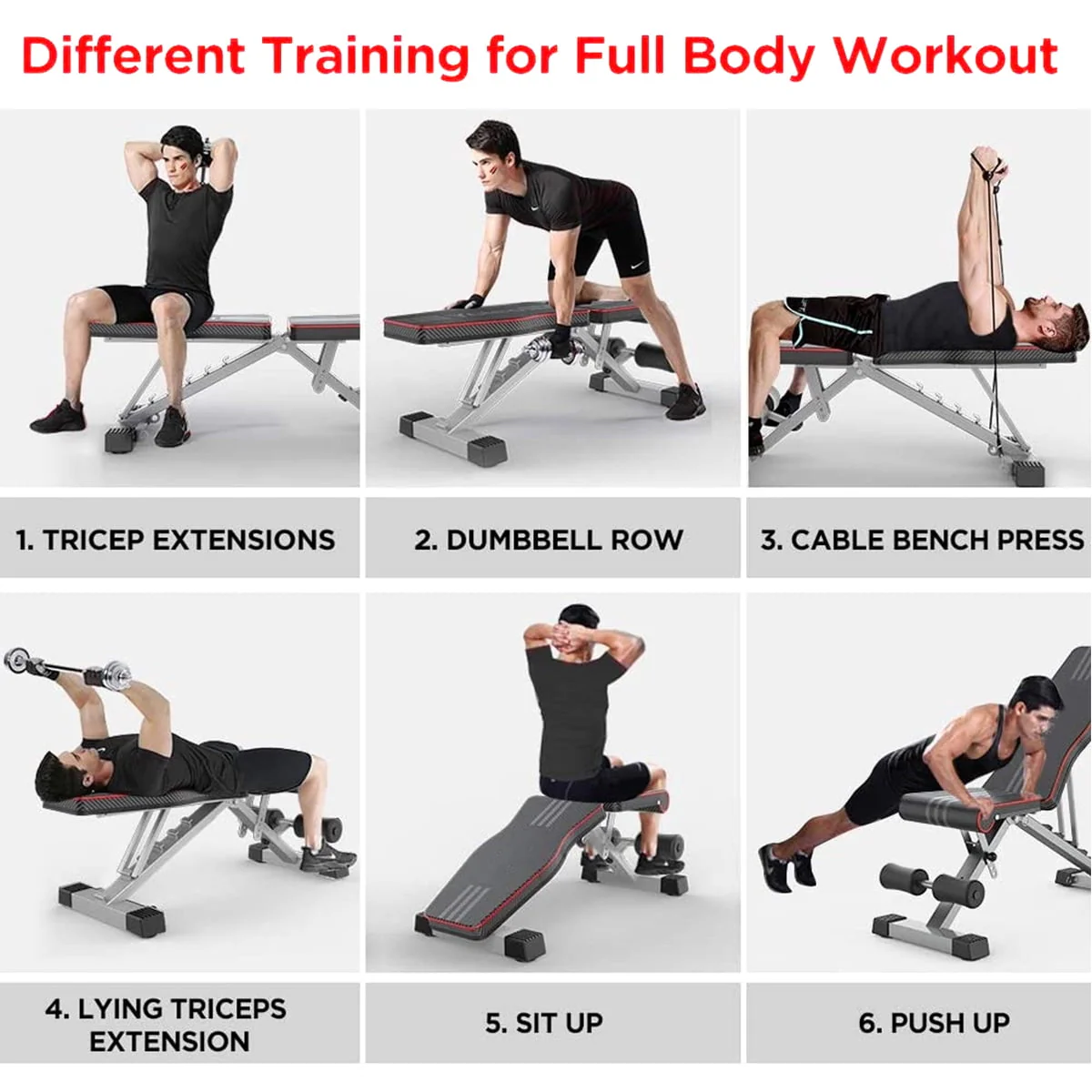 Upgraded Adjustable Weight Bench,Utility Olympic Gym Bench Press for Full Body Home Gym Workout Bench Multi-Purpose Strength Training Foldable Incline/Decline Benchs, 550 lbs Capacity - Image 8