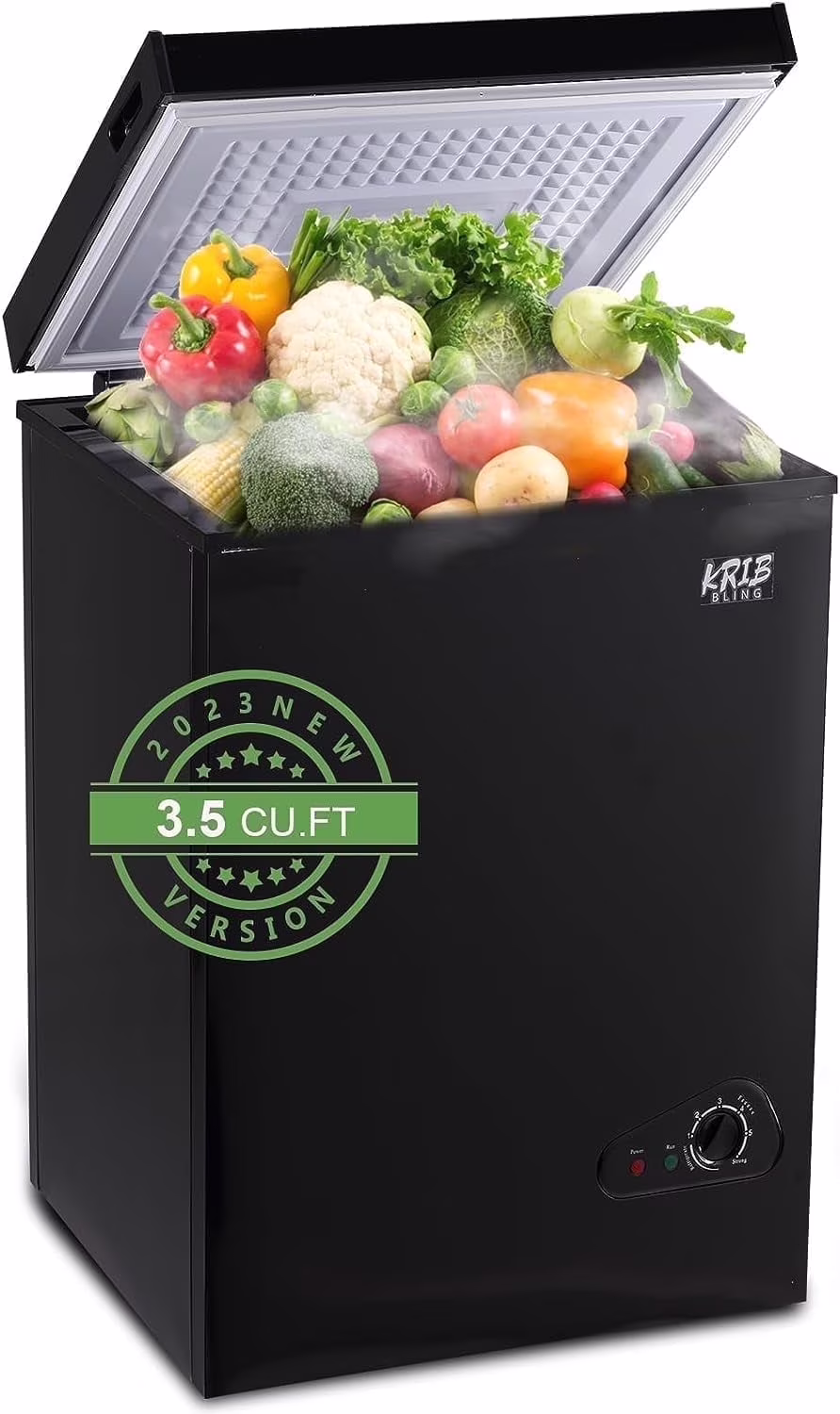 GGTB 3.0 Cu.ft Chest Freezer Top Open Door Compact Freezer with Adjustable Temperature Black