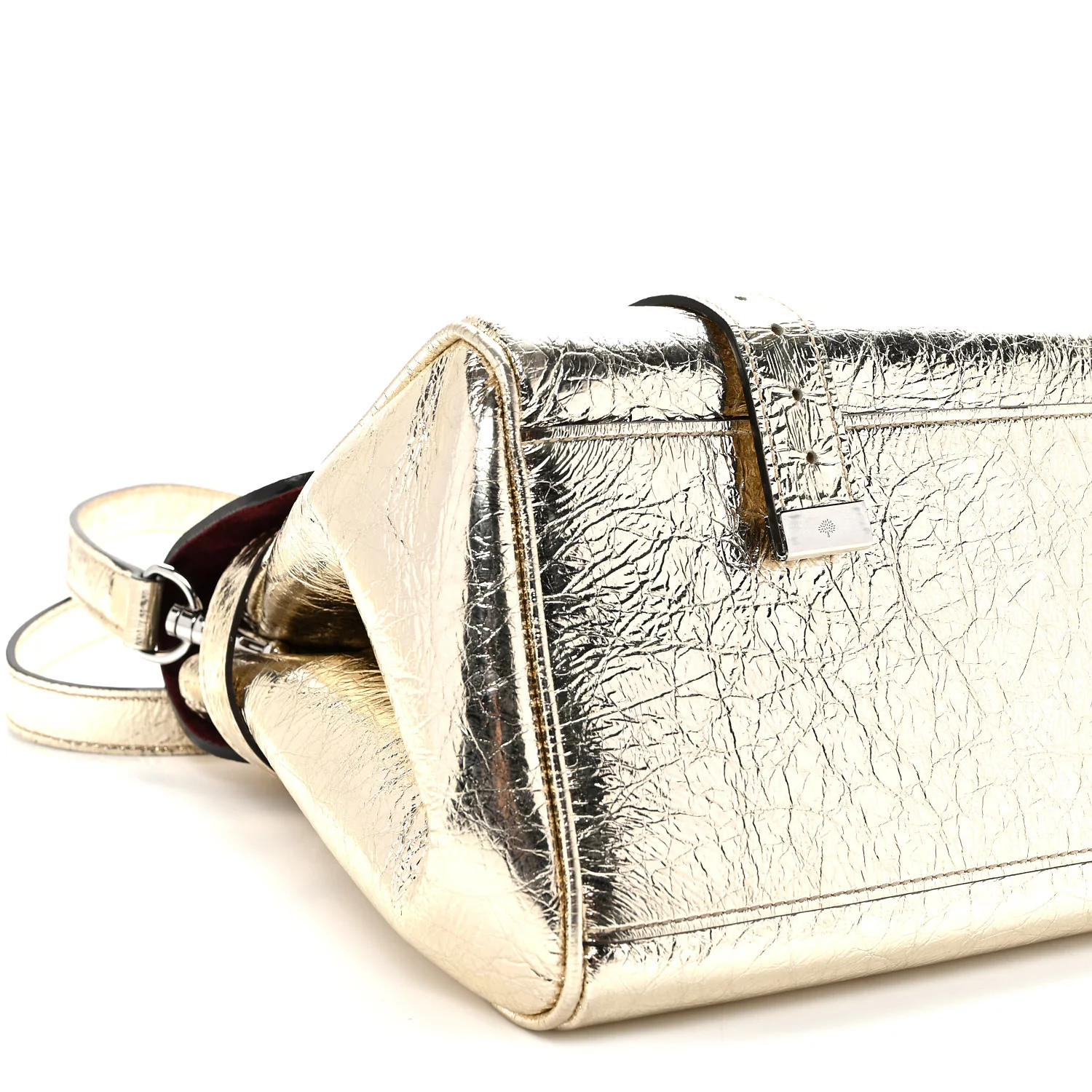 Metallic Crinkled Calfskin Medium Alexa Gold