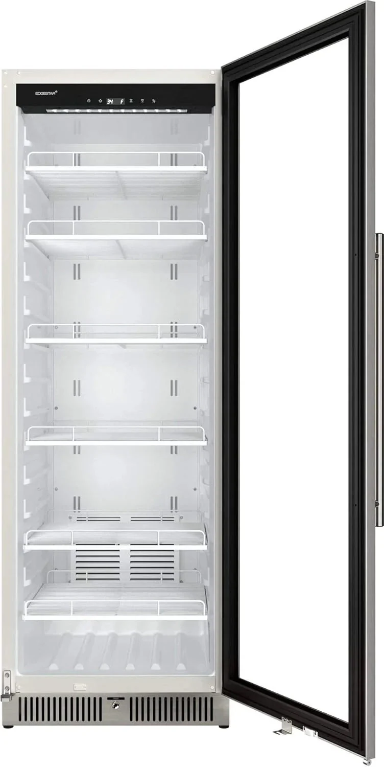 22" Wide 10.1 Cu. ft. Commercial Beverage Merchandiser - Stainless Steel, Temp Alarm, Reversible Door