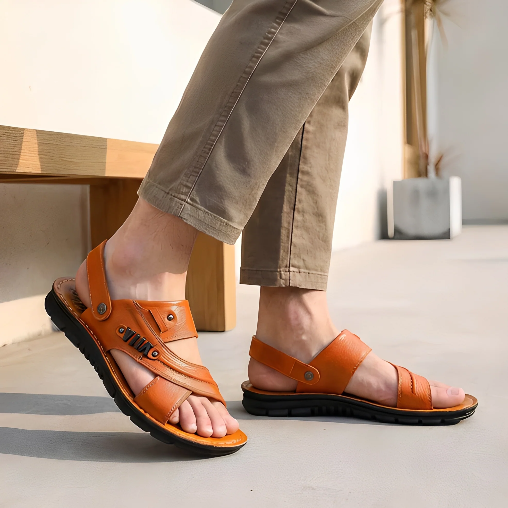 Junziem - Sandales hommes tendance pour l'été