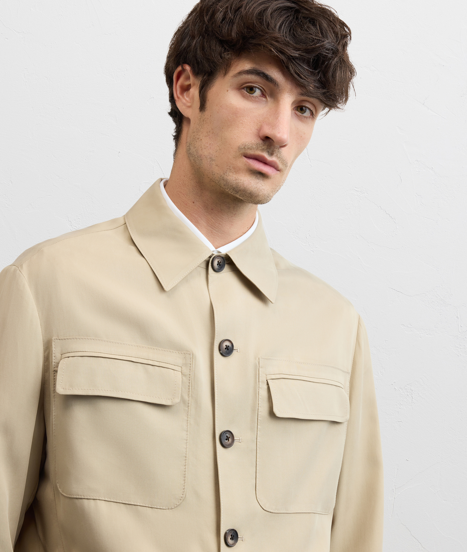 LIGHT BROWN LYOCELL SHIRT