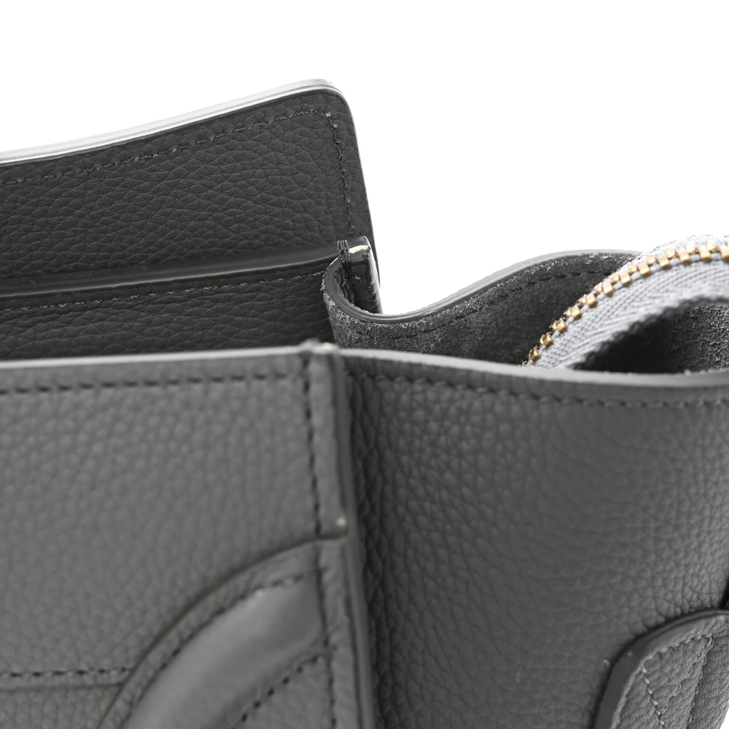 Baby Drummed Calfskin Micro Luggage Kohl