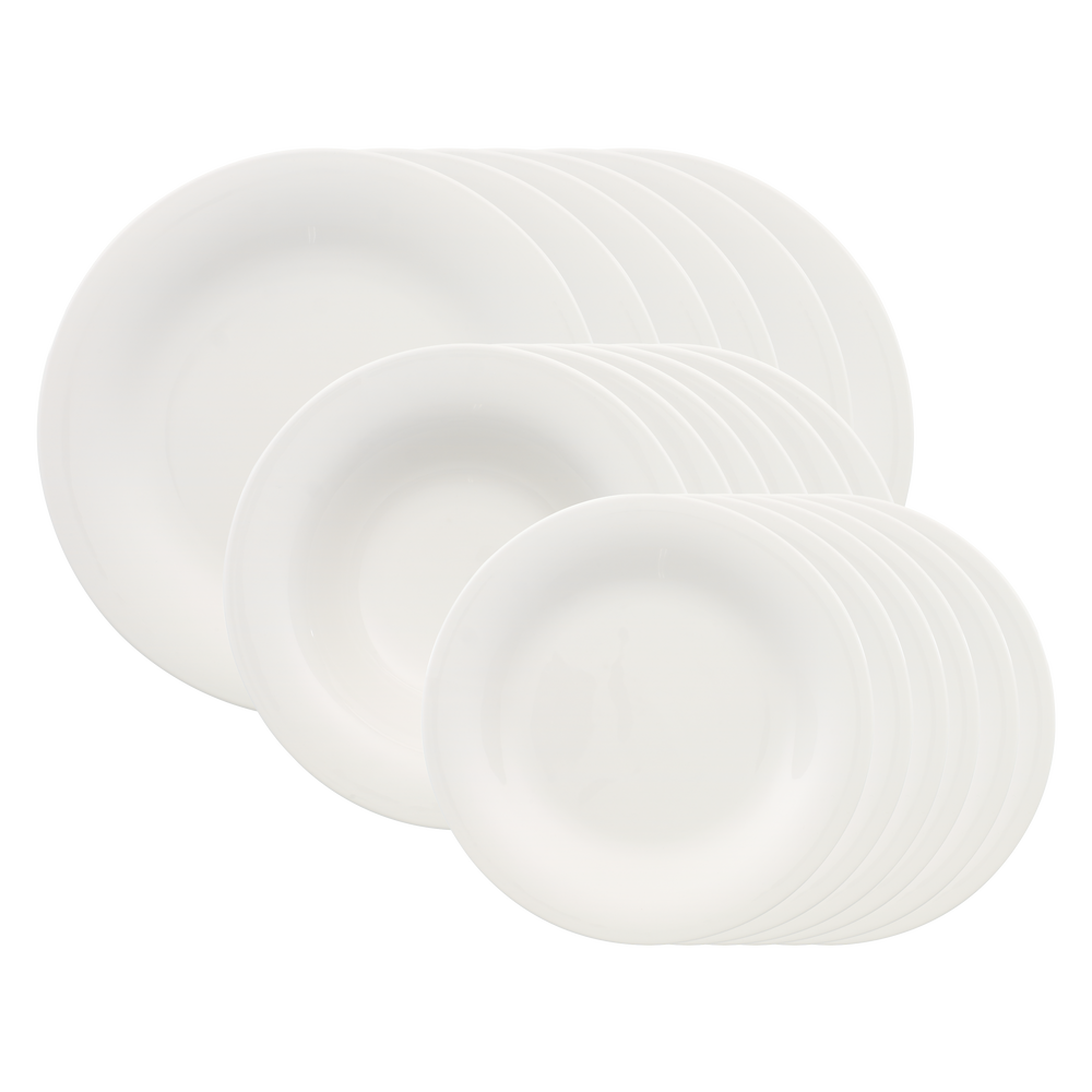New Cottage Dinnerware set - White, Premium Porcelain