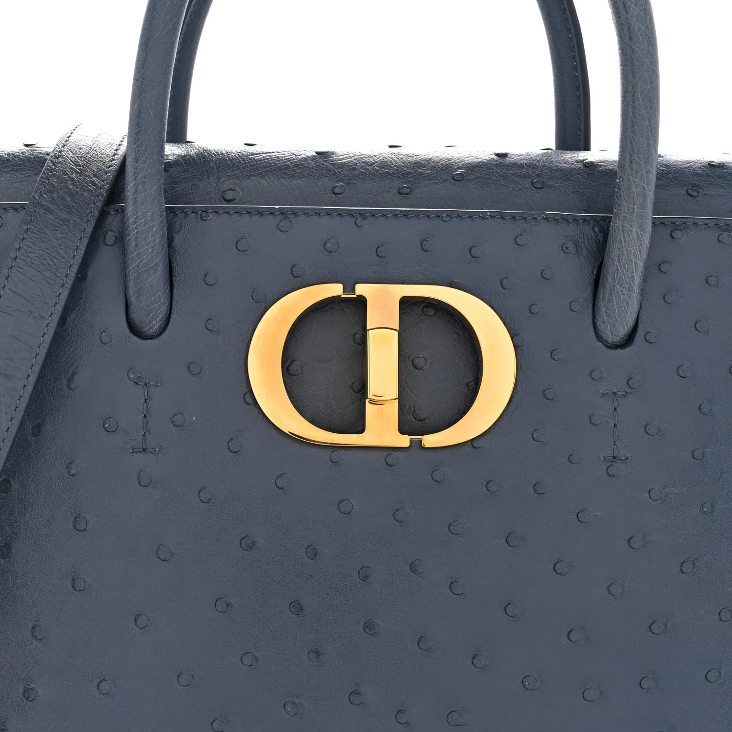 Ostrich Large St. Honore Tote Dark Denim