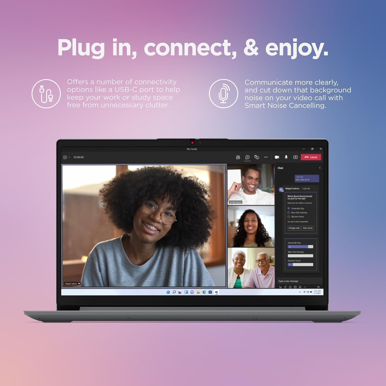 Lenovo IdeaPad 1 Student Laptop  Intel Dual Core Processor  20GB RAM  1TB SSD + 128GB eMMC  15.6