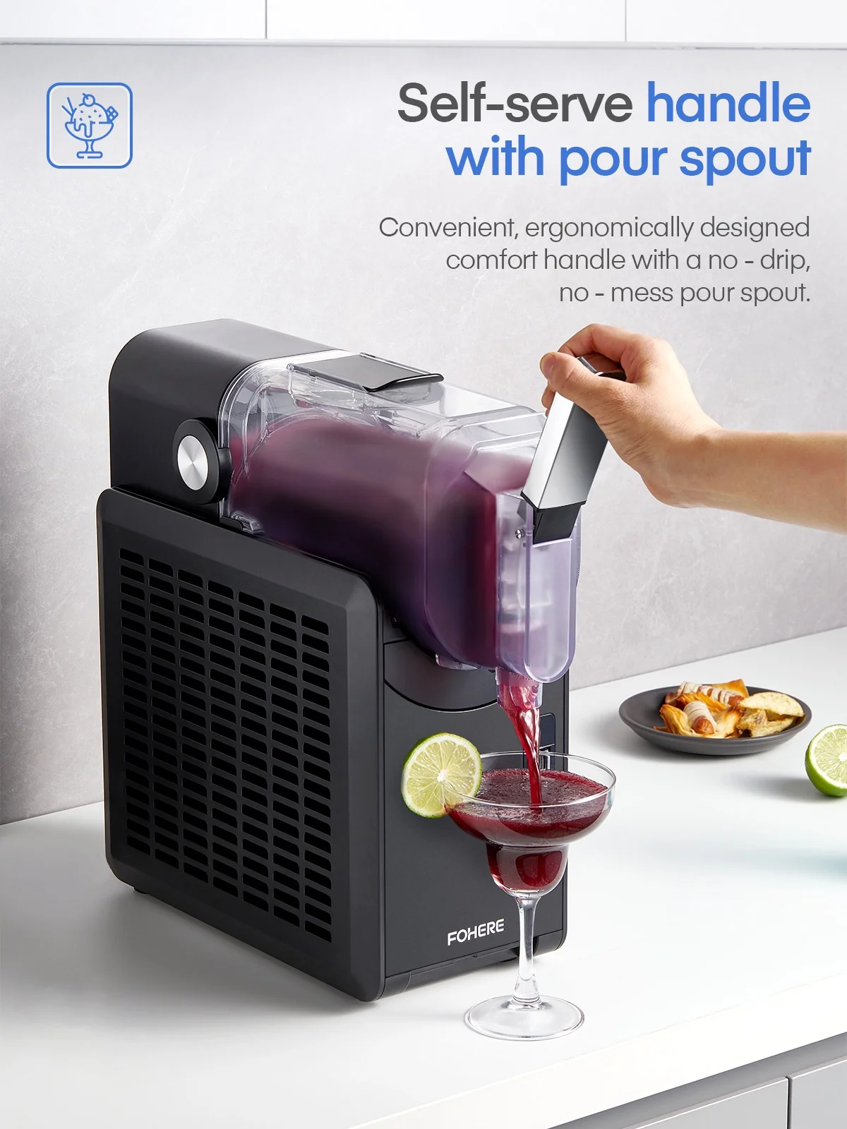 5-in-1 Slushie Machine, No Ice Needed, 15 Min Slushy Machine for Home with Self-Cleaning, Professional Frozen Drink Maker, 5 Preset Programs, Frozen Margaritas, Frapp��s, Milkshakes, and More - Image 8