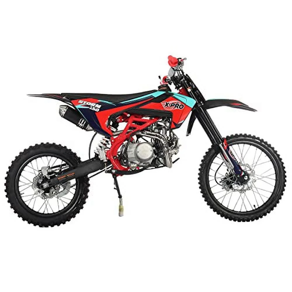 Brand New 150cc Gas Pit Dirt Bike, 4 Manual Transmission Electric/Kick Start 19"/16" Tires(Red) - Image 4