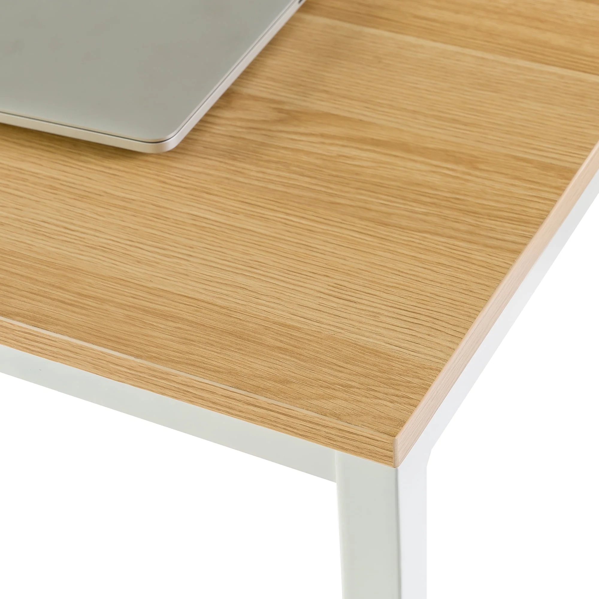 Jennifer 55" White Frame Desk, Natural(White 47) - Image 2