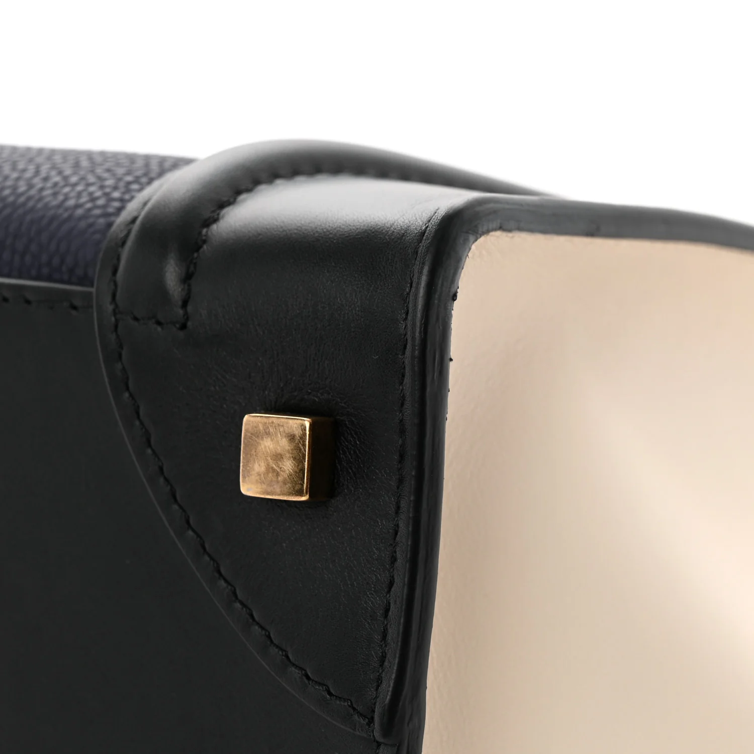 Velluto Calfskin Mini Tri-Color Luggage Navy