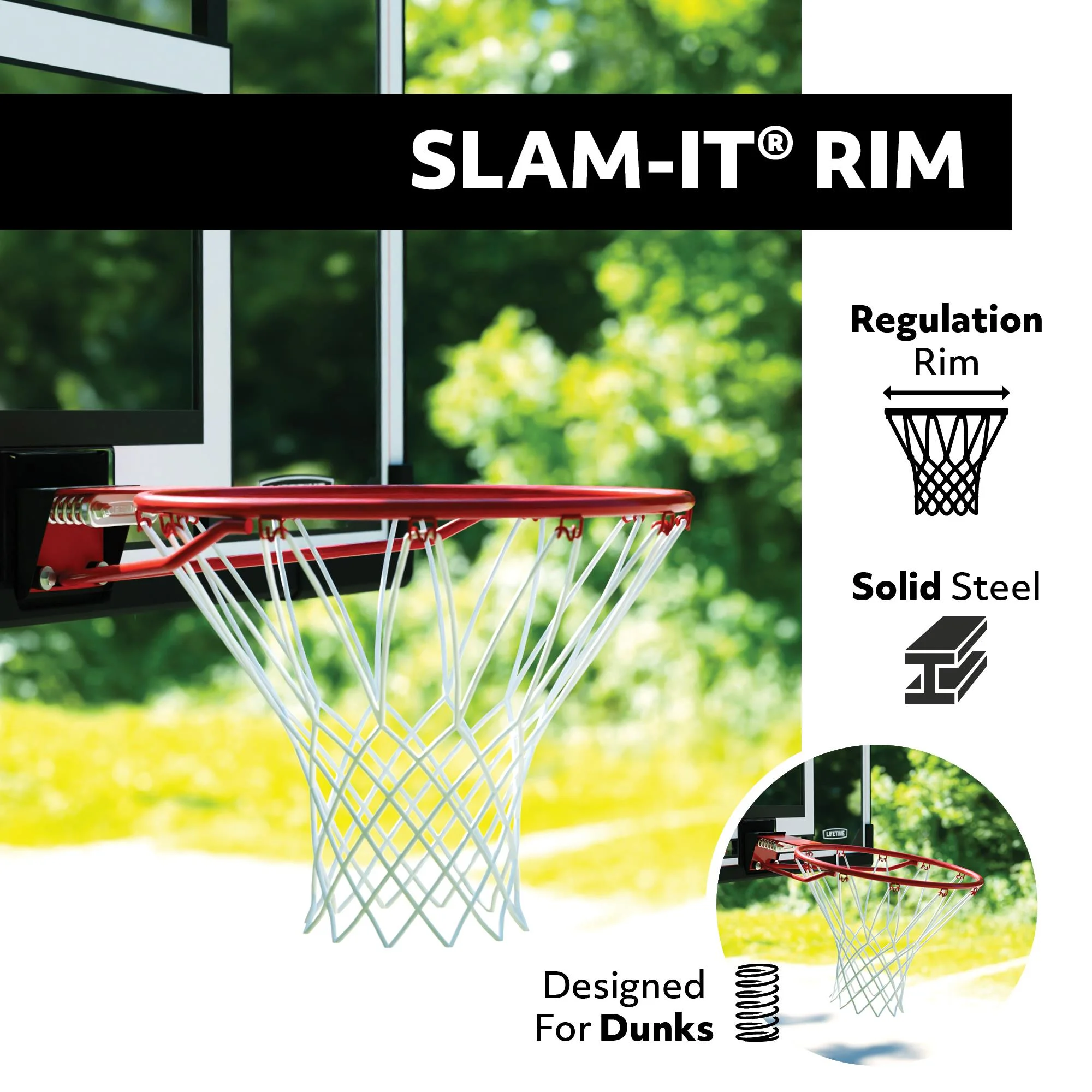 Adjustable In-Ground Basketball Hoop (52-Inch Polycarbonate) 90270 - Image 5